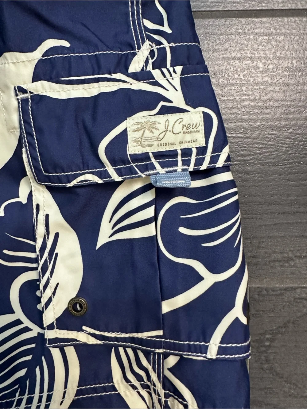 J. Crew Navy and White Floral Men’s Board Shorts